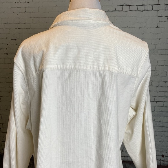 Wildfang Essential Corduroy Long Sleeve Button Up Shirt 2X Cream White Western - Picture 5 of 16